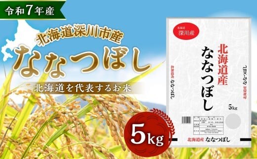 【令和7年産】深川産 ななつぼし 5kg(5kg×1袋)【2025年11月上旬~2026年6月下旬発送予定】 国産 北海道産 米 お米 白米 ごはん 北海道 深川市