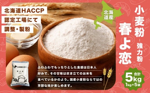 北海道産 春よ恋【強力粉】 5kg（1kg×5袋）
