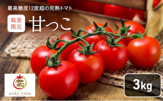 【2027年7月より発送】北海道 富良野市産 完熟ミニトマト（甘っこ）約3kg カラートマト付 トマト 甘い 野菜 新鮮 数量限定 先着順【藏ファーム】