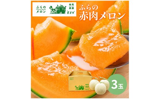 【2026年6月～発送】富良野 赤肉 メロン 3玉入 計6kg前後 大玉 (相馬農園) メロン フルーツ 果物 北海道