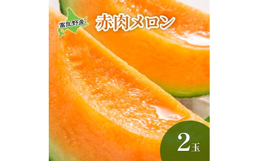 【2026年夏発送】 メロン 北海道 富良野メロン 赤肉2玉 北海道 ふらの めろん 果物 フルーツ 甘い ジューシー