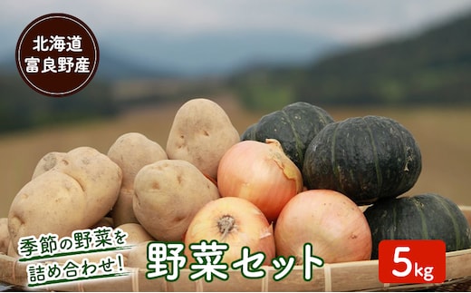 【2026年秋冬発送】富良野 野菜セット 5kg詰め 人参 かぼちゃ いも 玉ねぎ ごぼう ゆり根 米