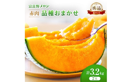 ＜2026年発送＞富良野メロン (赤肉) 夏ギフト 品種おまかせ 秀品 2玉 約1.6kg [ メロン フルーツ 果物 北海道 富良野 ]
