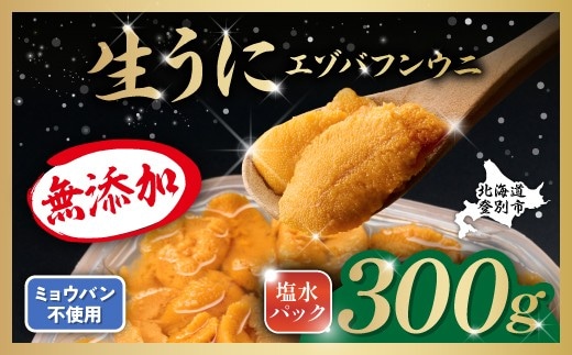 無添加 極上 エゾバフンウニ塩水パック 300g 配送期間C1月下旬～3月下旬迄 | うに 高級 ウニ雲丹 生ウニ エゾバフンウニ 塩水パック 北海道 登別 人気 送料無料