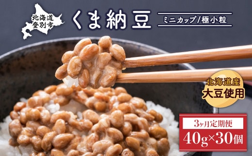 北海道くま納豆ミニカップ30個【3ヶ月定期便】