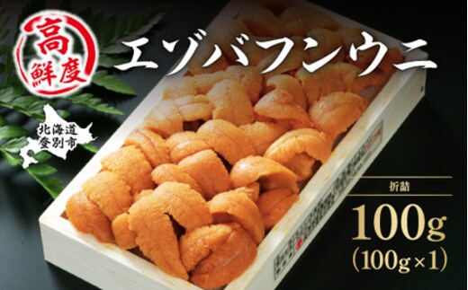 極上エゾバフンウニ 折詰 100g 配送期間B:10月下旬〜11月下旬迄 [mh-0464_B]
