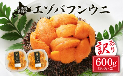 ≪規格外品600g≫ 無添加 エゾバフンウニ塩水パック600g 配送期間B:10月下旬〜11月下旬迄 [mh-0248_B]