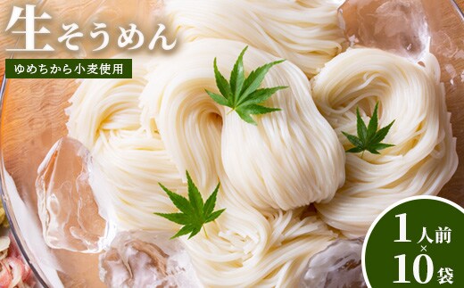 【ゆめちから小麦使用】生そうめん（1人前×10袋）【29000501】