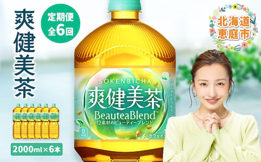 『定期便：全6回』爽健美茶2000mlPET×6本【38000902】