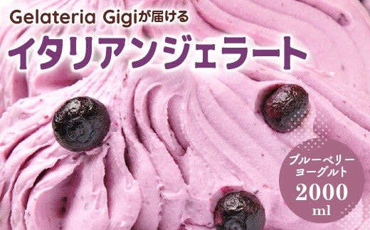 ジェラテリアGigiのイタリアンジェラート『ブルーベリーヨーグルト』2000ml【43002403】