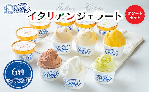 ジェラテリアGigiのイタリアンジェラート6種アソートセットカップサイズ【43003101】