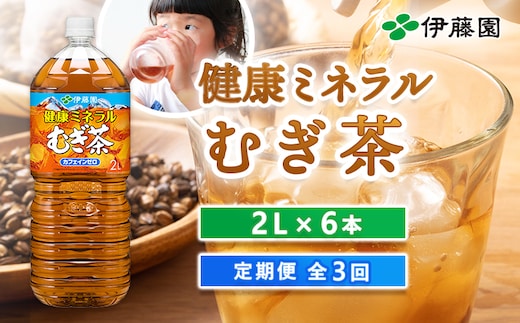 『定期便：全3回』健康ミネラルむぎ茶2L×6本【500001】