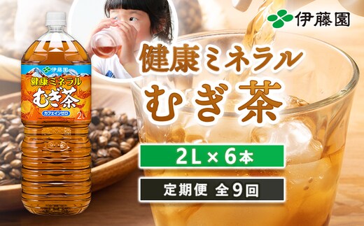 『定期便：全9回』健康ミネラルむぎ茶2L×6本【50000301】