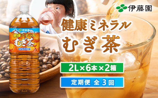『定期便：全3回』健康ミネラル麦茶2L×6本×2箱【50000501】