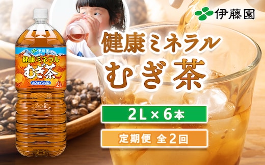 『定期便：全2回』健康ミネラルむぎ茶2L×6本【50000801】