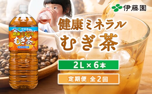 『定期便：全2回』健康ミネラルむぎ茶2L×6本【500008】