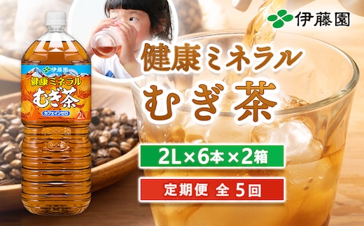 『定期便：全5回』健康ミネラルむぎ茶2L×6本×2箱【50001801】