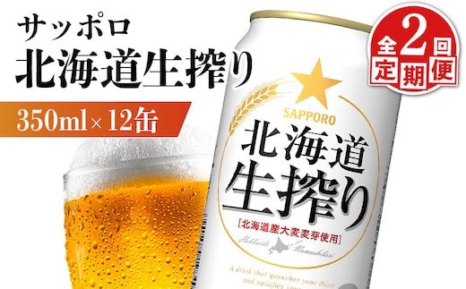 【定期便：2回】サッポロ 北海道生搾り 350ml×12缶【880152】