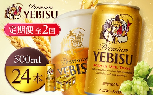 【定期便2回】サッポロヱビスビール500ml×24本【930070123902】