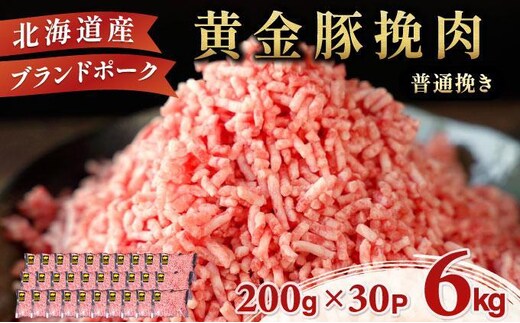 ＜1月発送＞＜黄金豚＞ブランドポーク 北海道 豚ひき肉 普通挽き 200g 30パック 計6kg | 伊達産 黄金豚 三元豚 ミンチ 挽肉 お肉 小分け ハンバーグ 餃子 カレー 大矢 オオヤミート 冷凍 送料無料