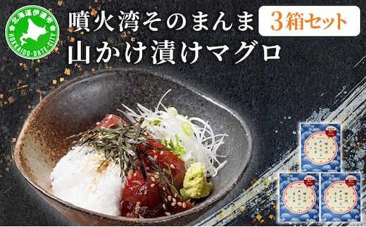 噴火湾そのまんま 山かけ漬けマグロ(わさび・醤油・海苔付き)3箱 旬菜一鮮 だて大和屋 厳選 魚介 海鮮 刺身 刺し身 小分け 新鮮 魚介類 魚貝類 加工食品 贈答 ギフト 贈り物 ご褒美【55251178】