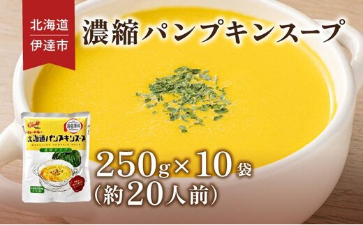 北海道 パンプキンスープ 250g 10袋 2人前 ～ 3人前 濃縮 かぼちゃ カボチャ 南瓜 玉葱 玉ねぎ たまねぎ タマネギ 野菜 スープ レトルト 牛乳 希釈 簡単 道産原料 クレードル 保存 備蓄 送料無料【55250905】