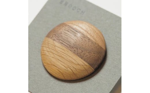 モザイクブローチ【タイプ1】 ブローチ アクセサリー ウッドブローチ 木 木製 北海道 北広島市