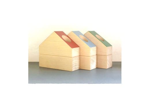 ハンコのおうち【赤】 印鑑 収納 シャチハタ 朱肉付き 手作り お取り寄せ デスク用品