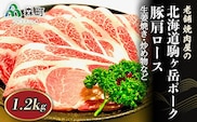 豚ロース 1.2kg 生姜焼き・炒め物など～北海道駒ヶ岳ポーク～＜酒仙合縁 百将＞ 森町 豚肉 生姜焼き 炒め物 ロース 北海道産 ふるさと納税 北海道 mr1-0319