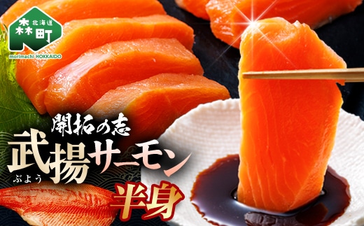 開拓の志 武揚サーモン 「森町」 半身 ＜株式会社 ワイエス海商＞ サケ さけ 鮭 海鮮丼 海産物 森町 ふるさと納税 北海道 mr1-1343