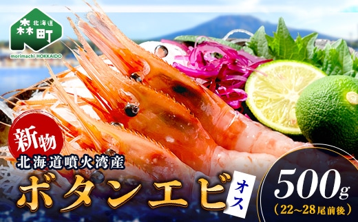 【新物】冷凍ボタンエビ（オス）500g 北海道噴火湾産 ＜海鮮問屋 株式会社 瑞宝＞ えび エビ 海老 ぼたんえび ぼたん海老 ボタン海老 ボタンエビ ぼたんエビ 牡丹海老 北海道 森町 ふるさと納税 北海道 mr1-1406