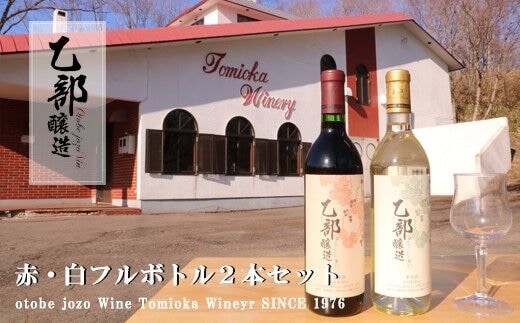 ＜乙部醸造ワイン 赤・白2本セット＞各720ml×各1本 北海道 道産 道産ワイン 北海道産ブドウ 飲み比べ 赤ワイン 白ワイン 富岡ワイナリー GI Hokkaido 認定ワイン