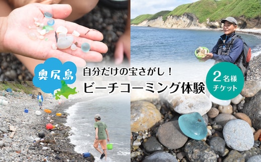 ビーチコーミング体験 奥尻島 2名様 体験 チケット 体験型 返礼品 シーグラス ガラス片 貝殻 貝がら 流木 漂着物 クラフト素材 自然体験 アクティビティ ガイド 離島 探索 観光 旅行 海辺 浜辺 島旅 自由研究 思い出 ファミリー 北海道 奥尻町
