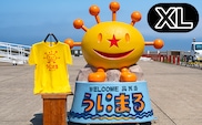 うにまるTシャツ イエロー XLサイズ 奥尻島 ゆるキャラ ご当地 マスコット キャラクター うにまる メンズ レディース ユニセックス ご当地T キャラT Tシャツ 半袖 | 北海道 奥尻町 送料無料