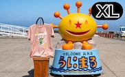 うにまるTシャツ (奥尻MAPデザイン) ピンク XLサイズ  奥尻島 ゆるキャラ ご当地 マスコット キャラクター うにまる メンズ レディース ユニセックス ご当地T キャラT Tシャツ 観光マップ マップ プリント スーベニア 半袖 | 北海道 奥尻町 送料無料