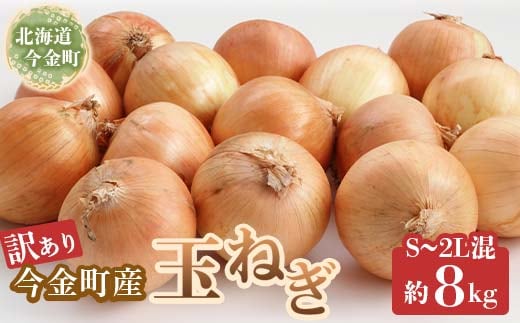 【先行予約】【訳あり】今金町産玉ねぎ8kg(S～2Lサイズ混合） 北海道 玉ねぎ 玉葱 たまねぎ 北海道産 不揃い 訳あり 大容量 野菜 常備野菜 F21W-496