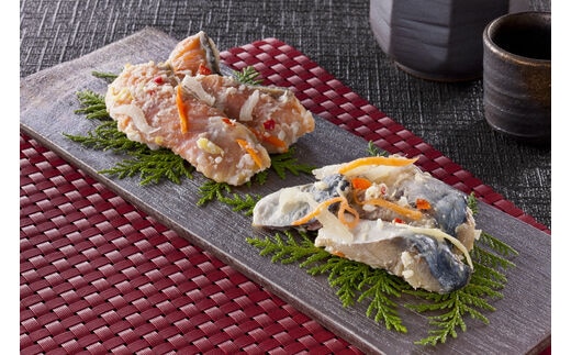 【漁師の発酵郷土食】北海道産 鮭・さば飯寿司セット 計1kg 秋鮭 海鮮 旬 通販 せたな町 ふるさと納税