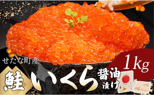 北海道 せたな町産 笹谷商店の鮭いくら醤油漬け 1kg(500g×2パック) 天然秋鮭 鮭卵 お取り寄せ 丼 パスタ 通販 冷凍 海鮮 せたな町 ふるさと納税