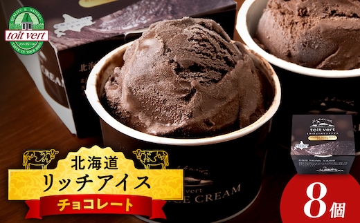 リッチアイスクリーム カカオ香るほどよい甘さのチョコレート 8個セット（100ml）アイス スイーツ おやつ 冷凍 食べ比べ