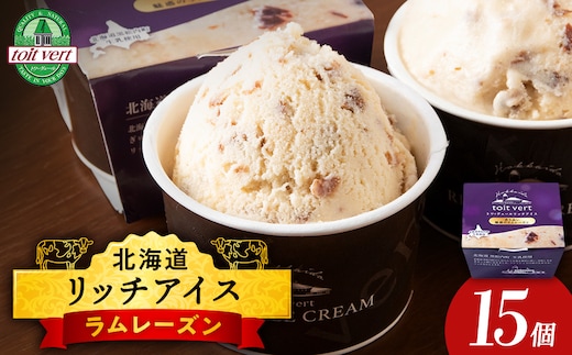リッチアイスクリーム 香り高い魅惑のラムレーズン 15個セット（100ml）アイス スイーツ おやつ 冷凍 食べ比べ