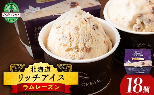 リッチアイスクリーム 香り高い魅惑のラムレーズン 18個セット（100ml）アイス スイーツ おやつ 冷凍 食べ比べ