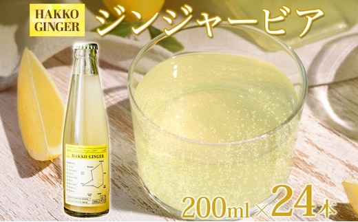 北海道 自家製 ジンジャービア 200ml×24本 HAKKO GINGER 発酵 ジンジャー ビール 生姜 レモン 辛口 ノンアルコール 炭酸 ヘルシー 野菜飲料 野菜ジュース 飲料類 炭酸飲料 