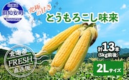 北海道 倶知安町 とうもろこし 味来 みらい 北海道 5kg 2Lサイズ 大きめ 夏野菜 とうきび 旬 新鮮 野菜 トウモロコシ ギフト 産地直送 産直 お取り寄せ 詰め合わせ 送料無料 13本 高糖度 