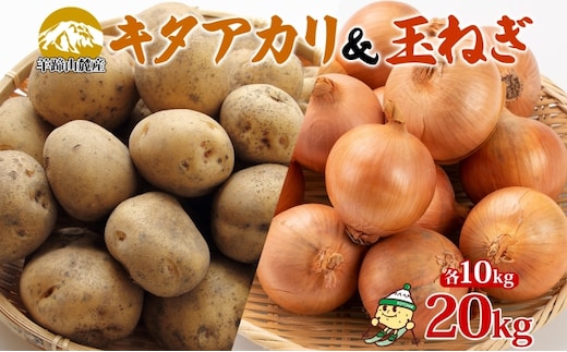 北海道産 じゃがいも キタアカリ 玉ねぎ Lサイズ 各約10kg ジャガイモ 北あかり 馬鈴薯 ポテト 玉葱 常備野菜 根菜 産直 JAようてい 送料無料 北海道北海道のジャガイモ 食品 