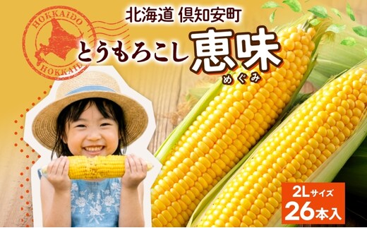 朝もぎ イエロー とうもろこし 恵味 2Lサイズ 26本 約10kg 大きめ 夏野菜 とうきび 旬 新鮮 野菜 トウモロコシ 甘い ギフト 産地直送 コーン 産直 グリーンアースファーム 送料無料 北海道 倶知安町