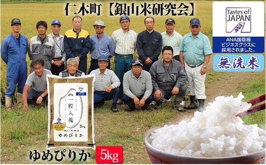 【2025年産米】銀山米研究会の無洗米 ＜ゆめぴりか＞ 5kg ご飯 ライス 白米 ブランド米 おにぎり お弁当 北海道産 産地直送 ご飯 時短 朝ごはん 夜ごはん 昼ごはん [株式会社 松原米穀]