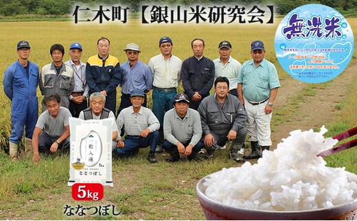 【2025年産米】銀山米研究会の無洗米＜ななつぼし＞5kg ご飯 ライス 白米 和食 炭水化物 主食 おにぎり お弁当 銘柄米 ブランド米 産地直送 [株式会社 松原米穀]