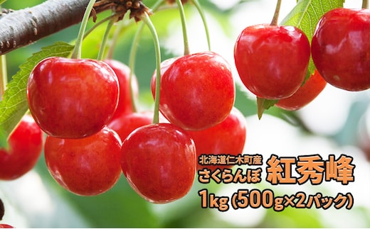 先行受付 北海道 仁木町産さくらんぼ 紅秀峰 1kg（500g×2パック） 旬の果物 デザート サクランボ チェリー フルーツ 果物 果物類 仁木町 仁木 [JA新おたる] 