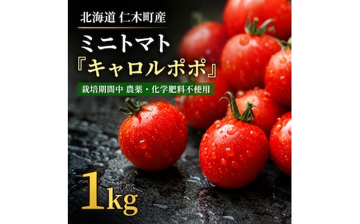 ミニトマト「キャロルポポ」1kg 栽培期間中 農薬・化学肥料不使用 北海道 仁木町 トマト ミニトマト 野菜 [自然農園]