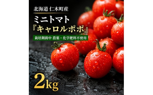 ミニトマト「キャロルポポ」2kg 栽培期間中 農薬・化学肥料不使用 北海道 仁木町 トマト ミニトマト 野菜 [自然農園]